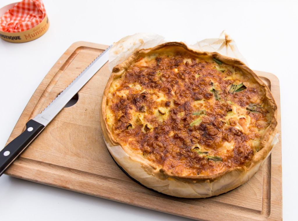 Quiche met zuurkool en zalm