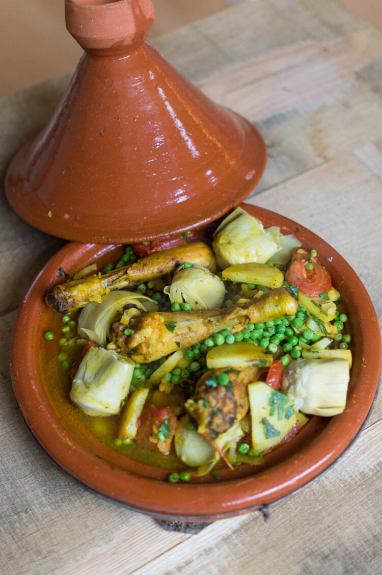 Tajine met kip en artisjok De Wereld op je Bord